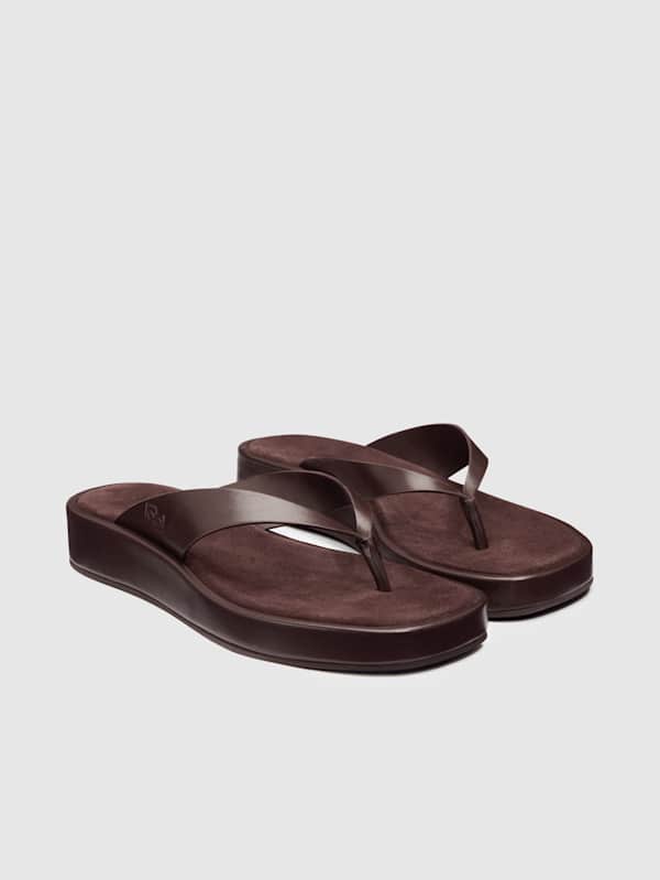 Eden Platform Thong - Espresso Leather Suede